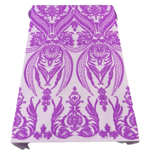 Catina Damask Stretch Sequins Fabric | Spandex Palace