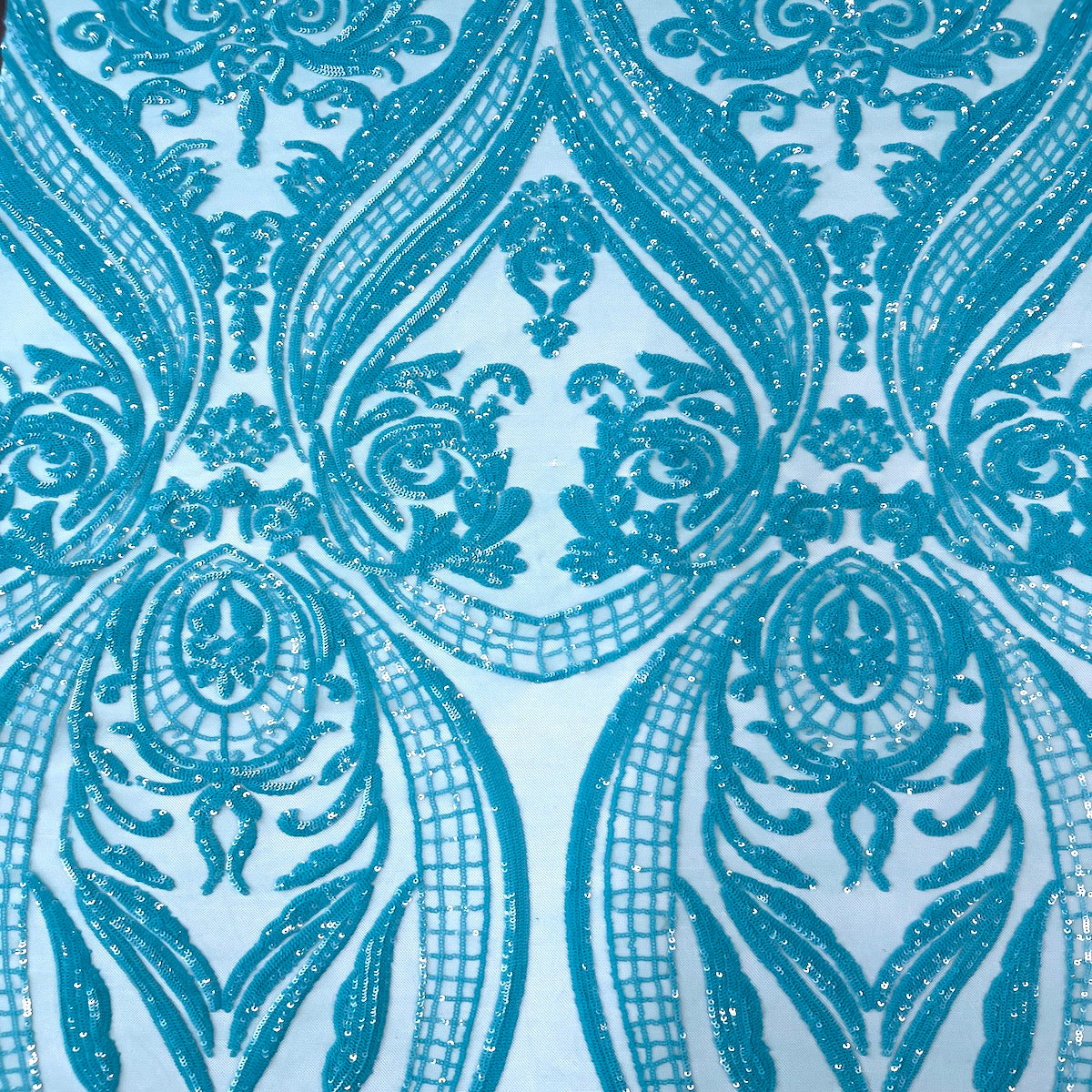 Catina Damask Stretch Sequins Fabric | Spandex Palace