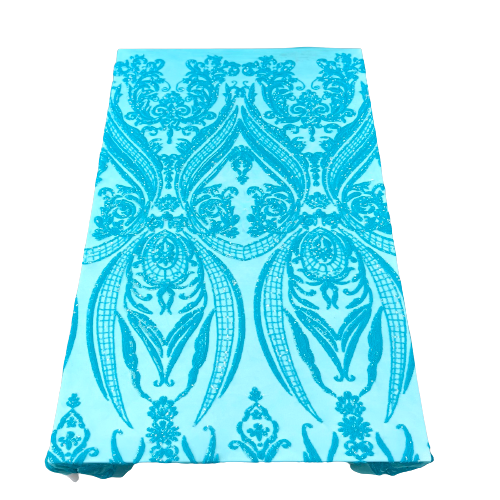 Catina Damask Stretch Sequins Fabric | Spandex Palace