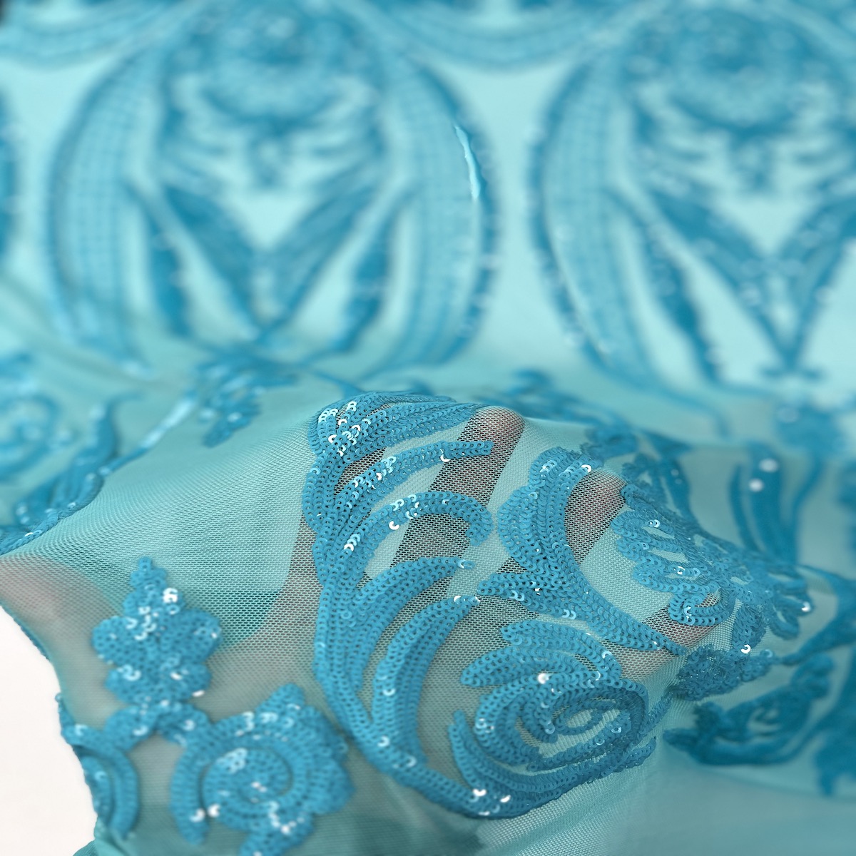 Catina Damask Stretch Sequins Fabric | Spandex Palace