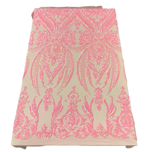Catina Damask Stretch Sequins Fabric | Spandex Palace