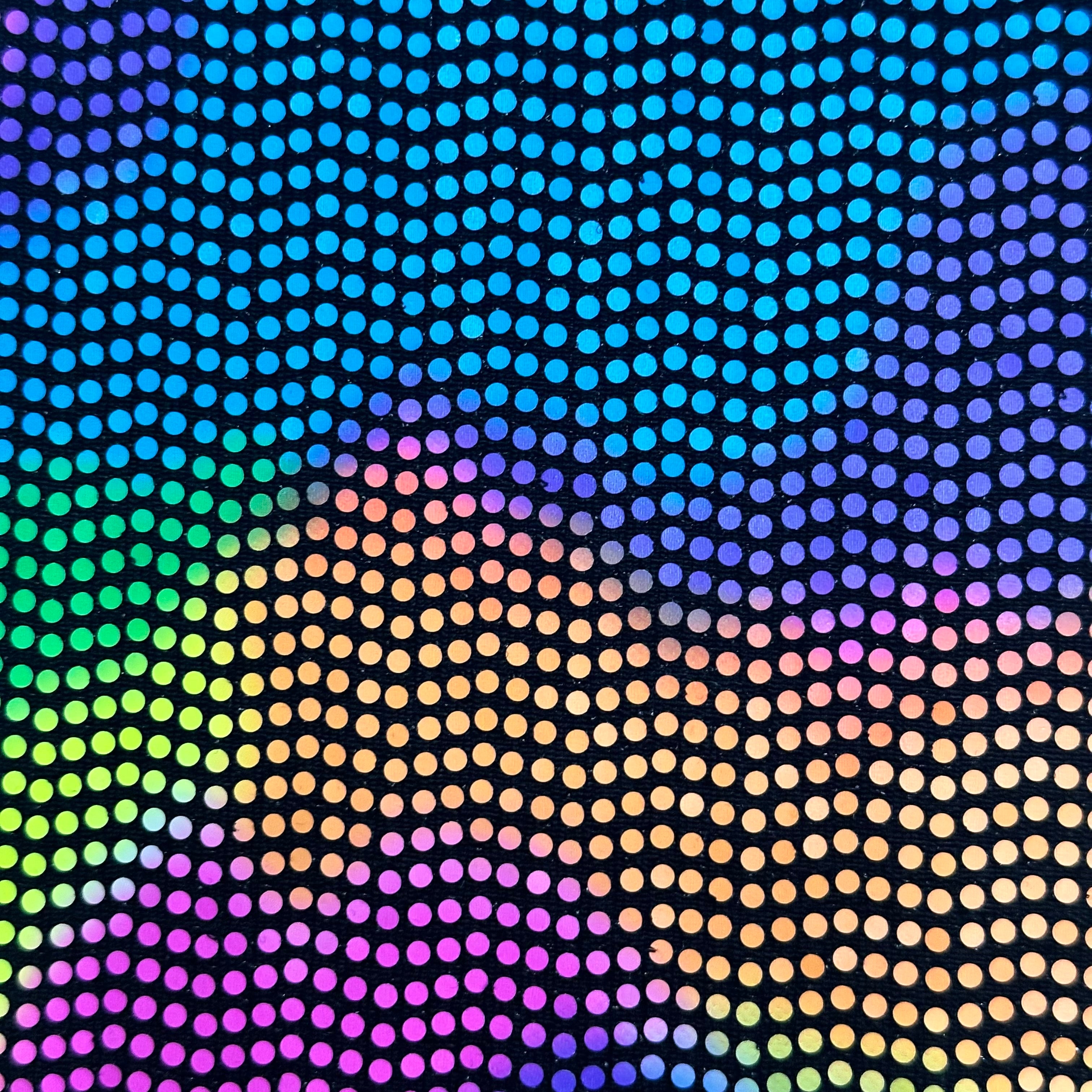 Nylon Spandex Metallic Neon Circle Trans Sequin Fabric |Spandex Palace Rainbow