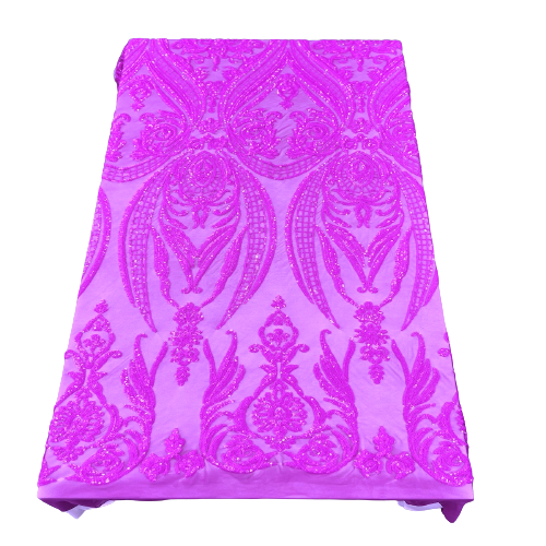 Catina Damask Stretch Sequins Fabric | Spandex Palace