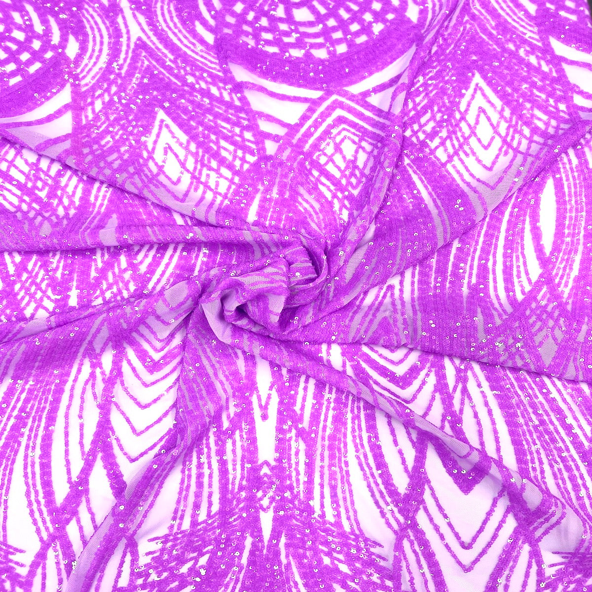 Selena Wave Stretch Sequins Fabric | Spandex Palace