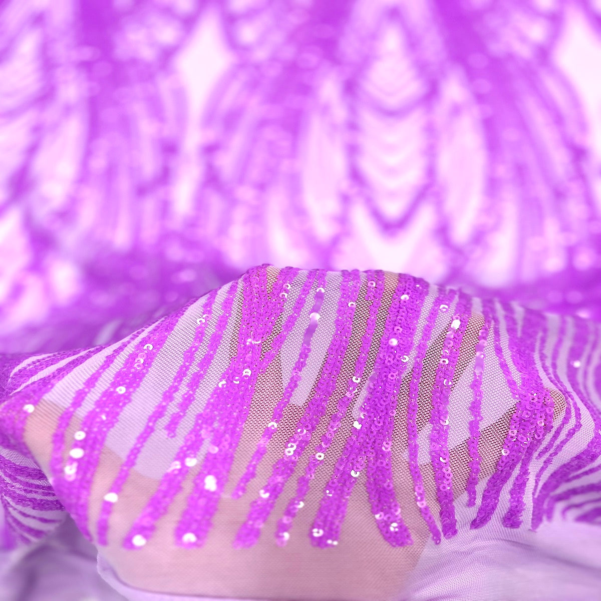 Selena Wave Stretch Sequins Fabric | Spandex Palace