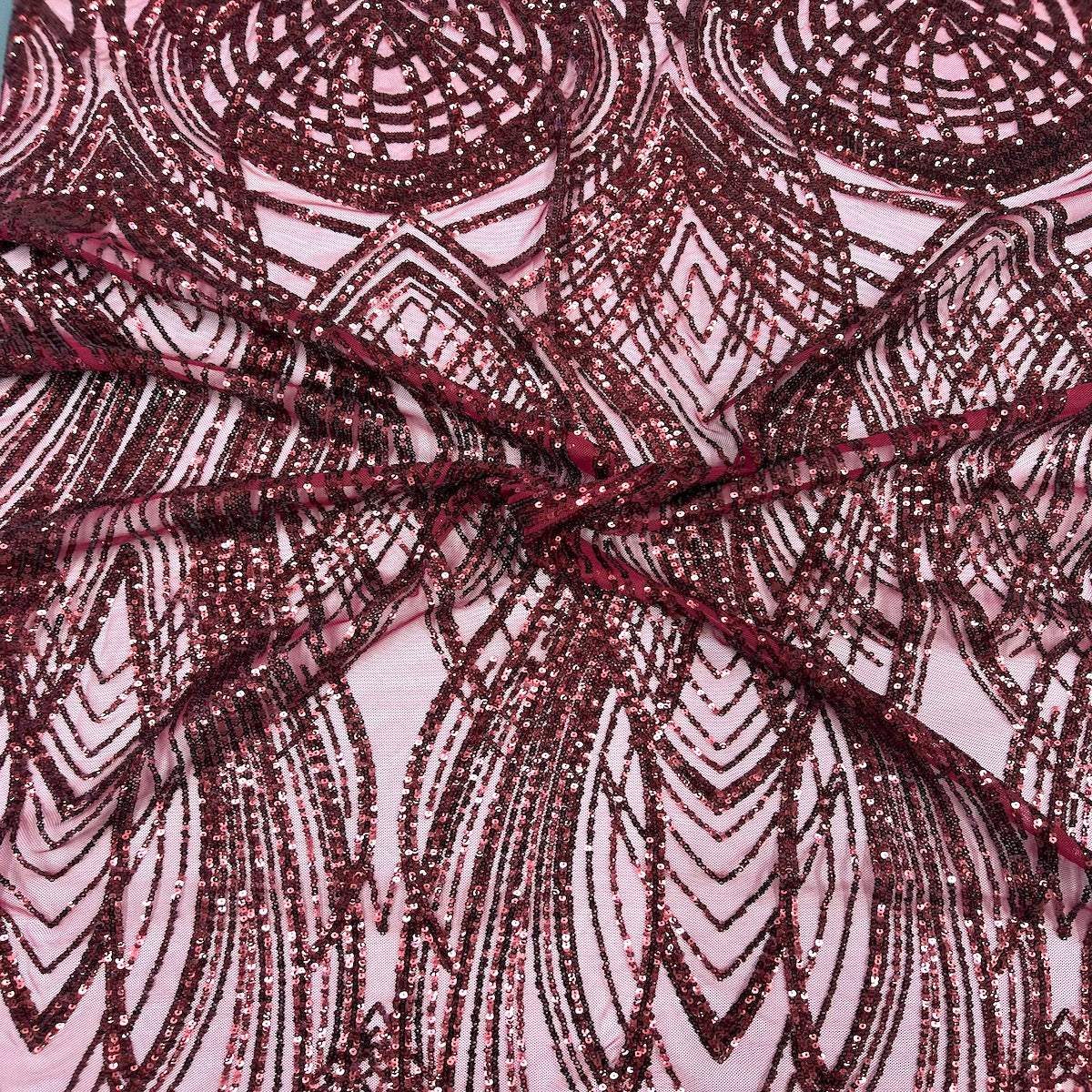 Selena Wave Stretch Sequins Fabric | Spandex Palace