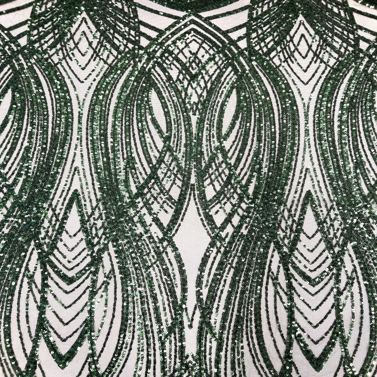 Selena Wave Stretch Sequins Fabric | Spandex Palace