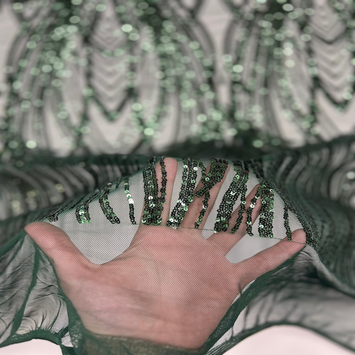 Selena Wave Stretch Sequins Fabric | Spandex Palace