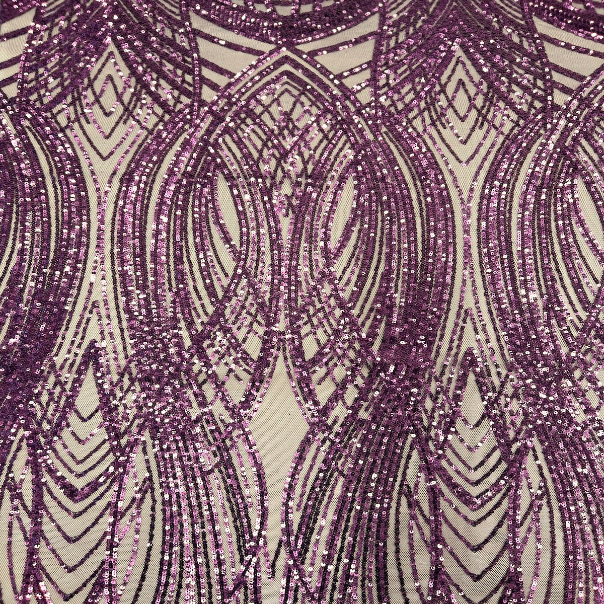 Selena Wave Stretch Sequins Fabric | Spandex Palace