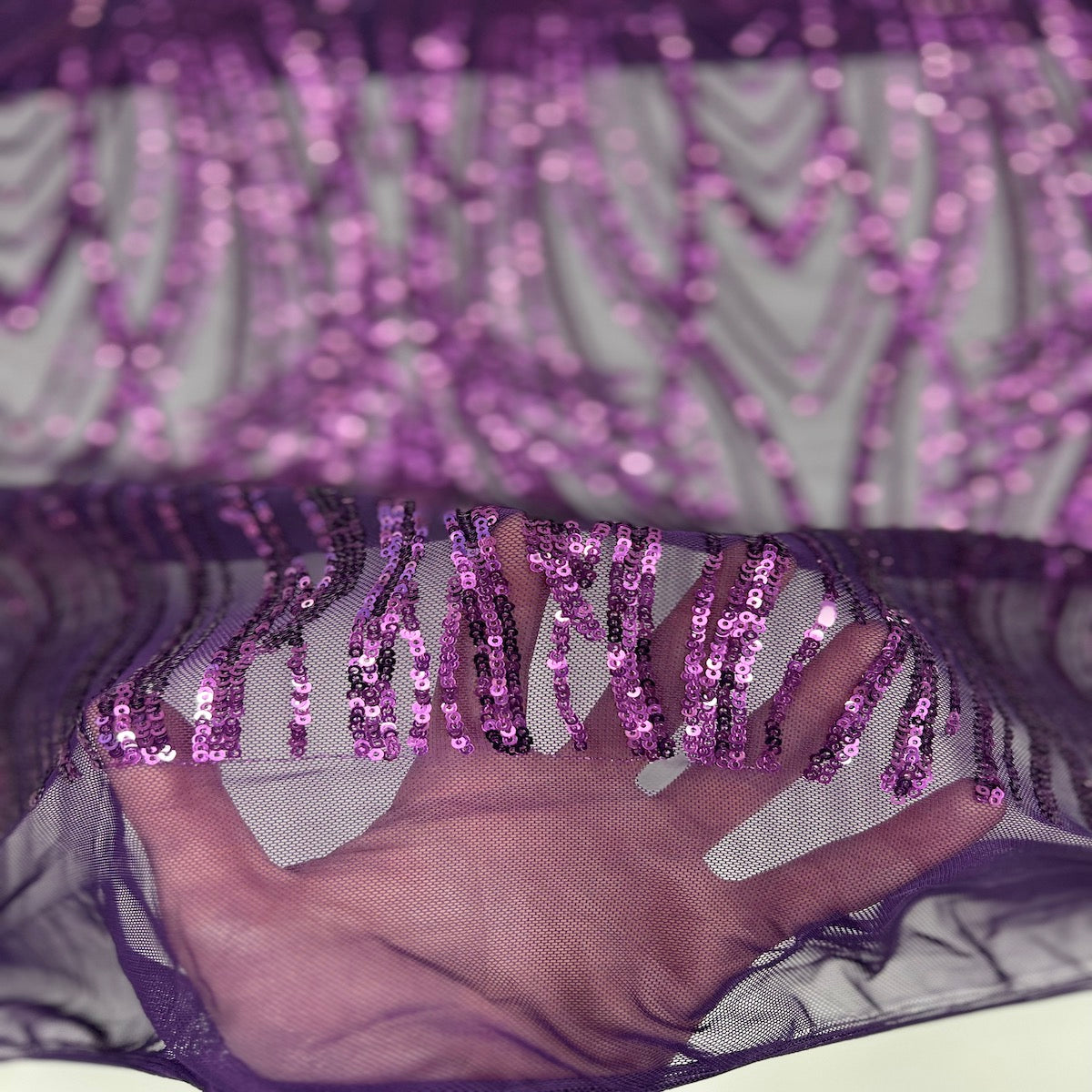 Selena Wave Stretch Sequins Fabric | Spandex Palace