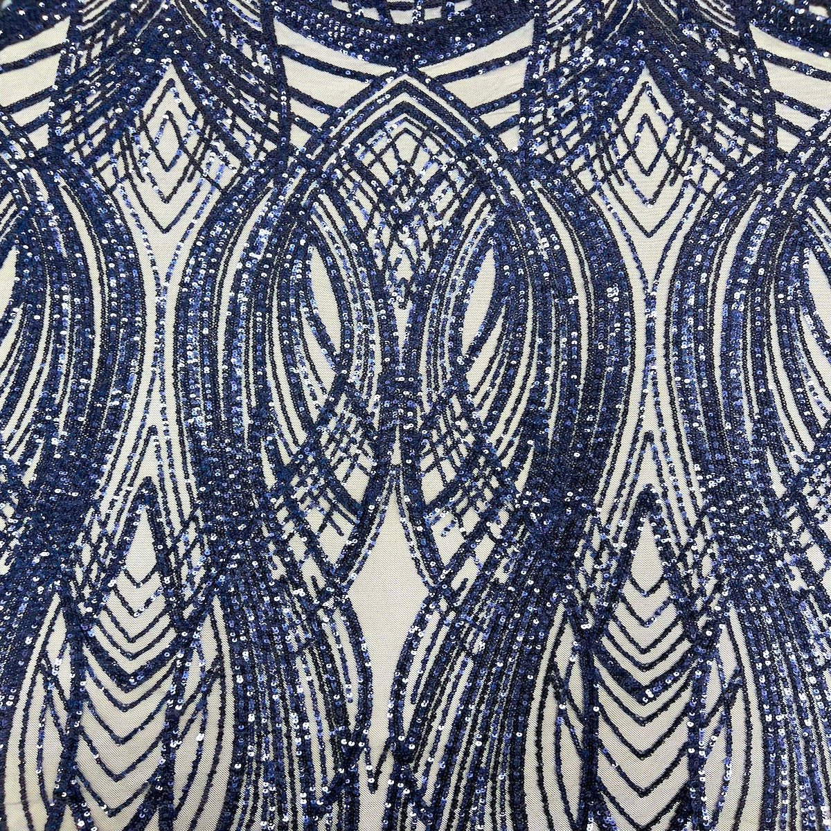 Selena Wave Stretch Sequins Fabric | Spandex Palace