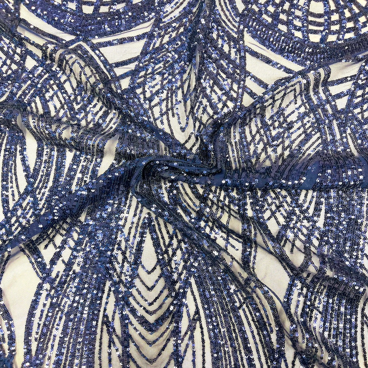 Selena Wave Stretch Sequins Fabric | Spandex Palace