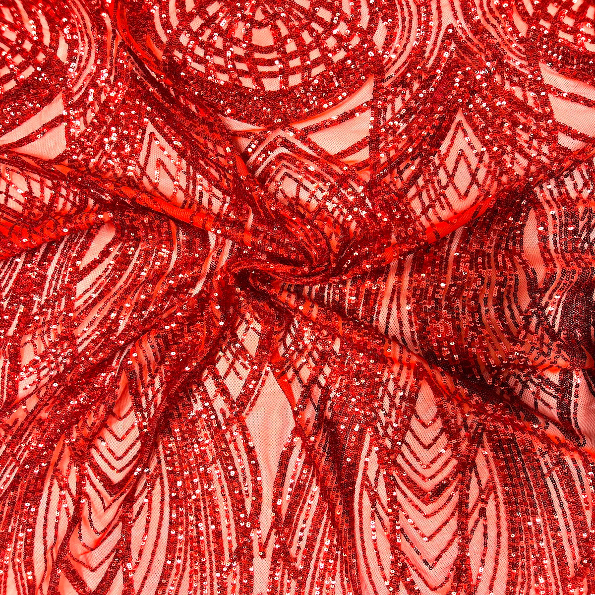Selena Wave Stretch Sequins Fabric | Spandex Palace