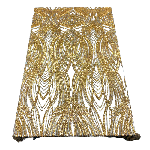Selena Wave Stretch Sequins Fabric | Spandex Palace