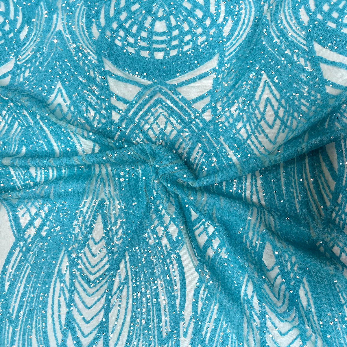 Selena Wave Stretch Sequins Fabric | Spandex Palace