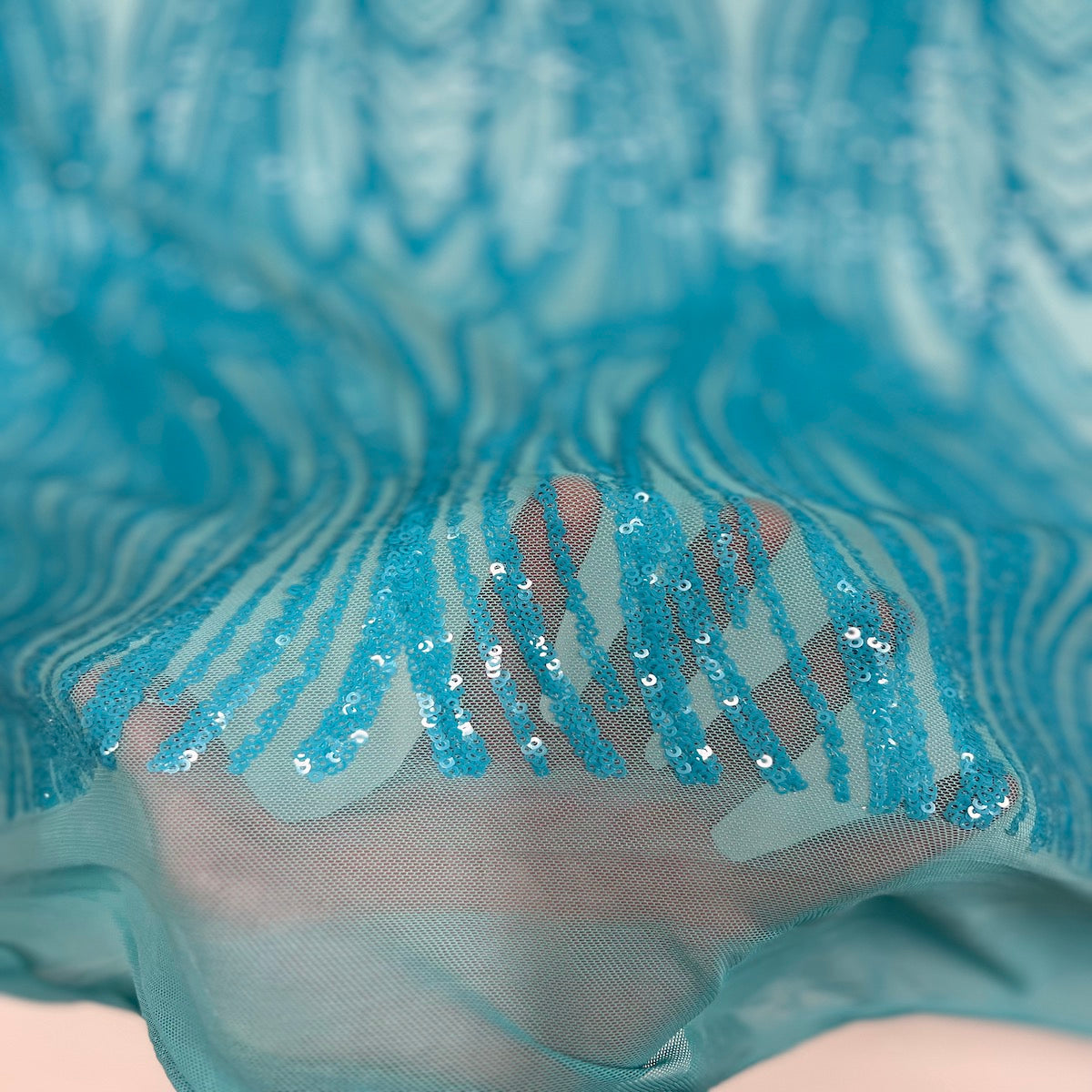 Selena Wave Stretch Sequins Fabric | Spandex Palace