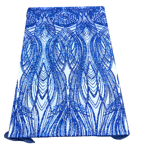 Selena Wave Stretch Sequins Fabric | Spandex Palace