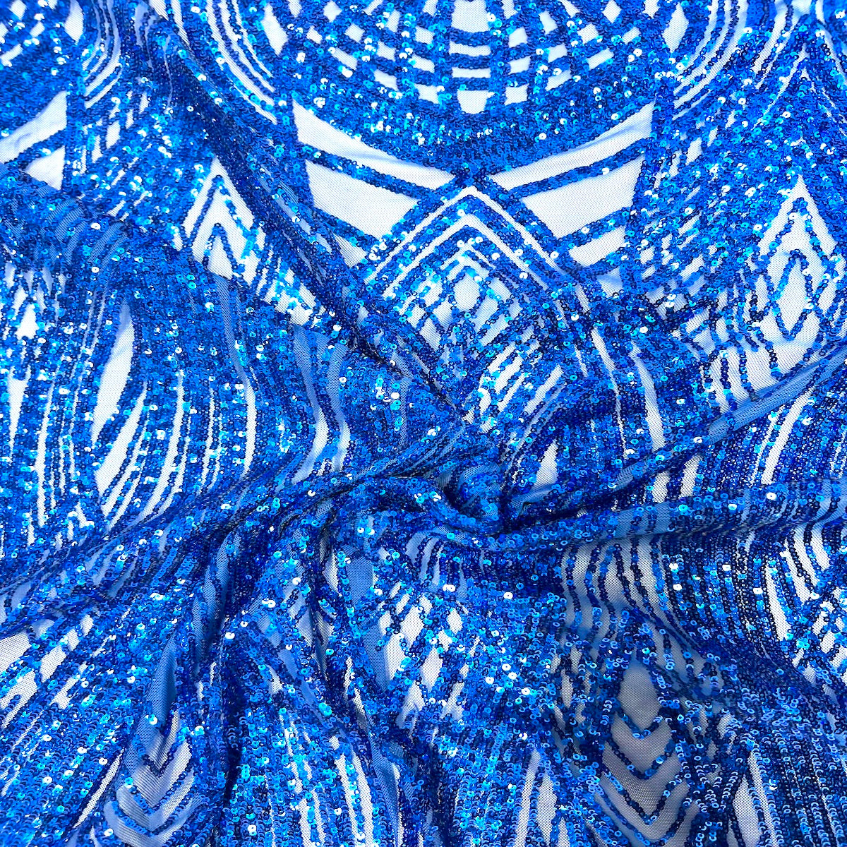 Selena Wave Stretch Sequins Fabric | Spandex Palace