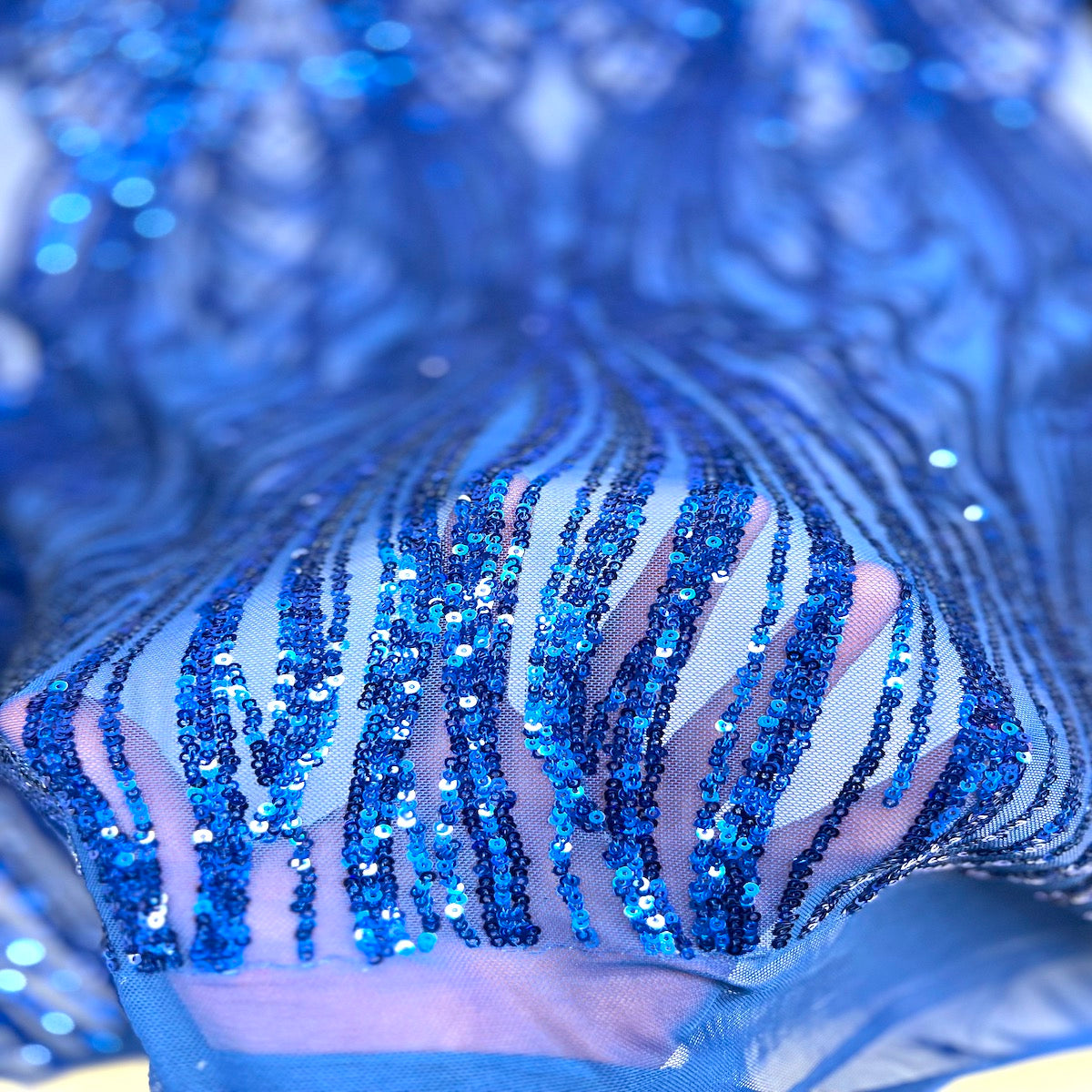 Selena Wave Stretch Sequins Fabric | Spandex Palace