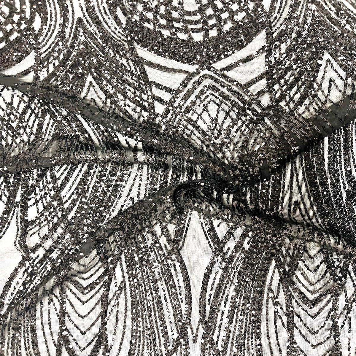 Selena Wave Stretch Sequins Fabric | Spandex Palace