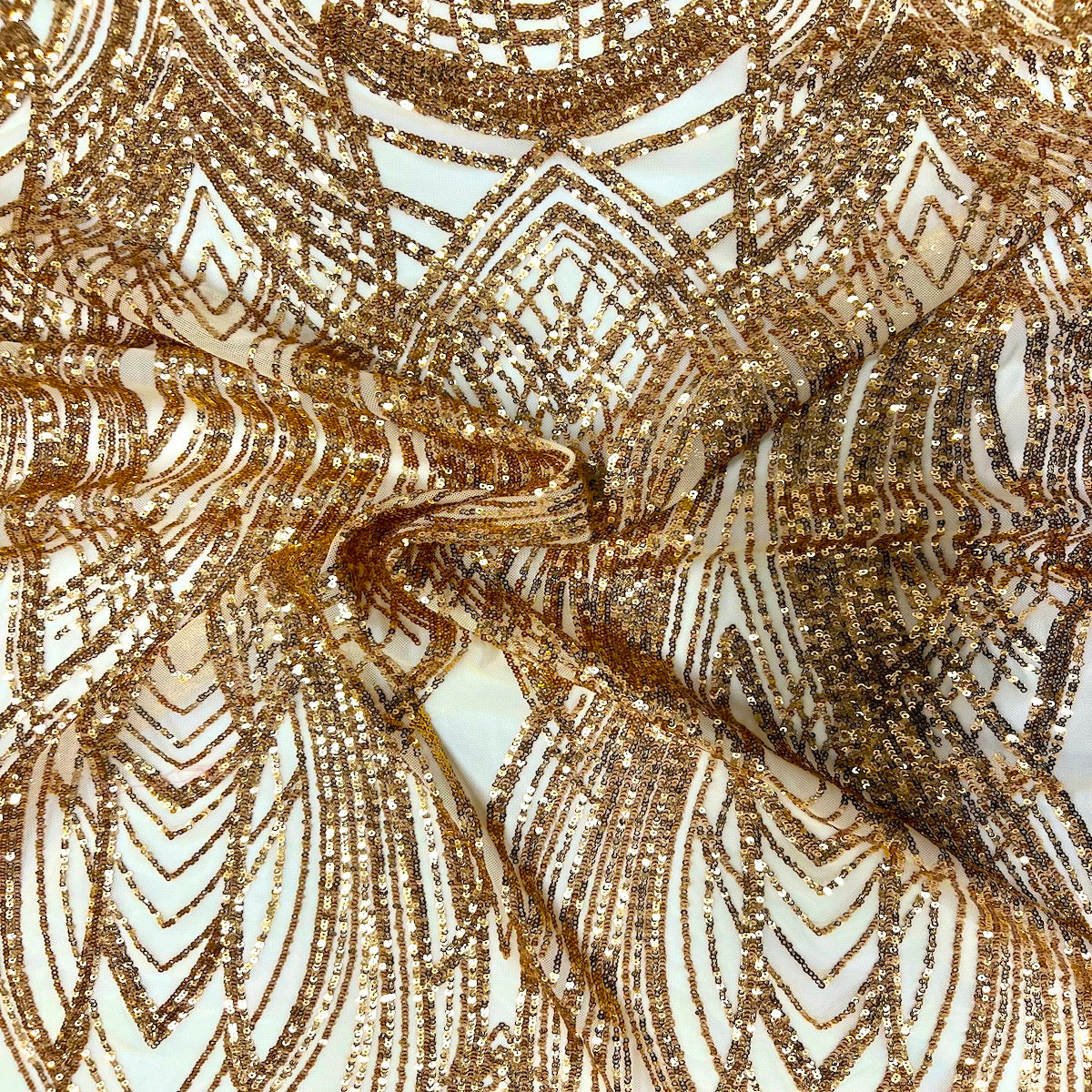 Selena Wave Stretch Sequins Fabric | Spandex Palace