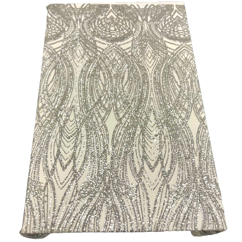 Selena Wave Stretch Sequins Fabric | Spandex Palace