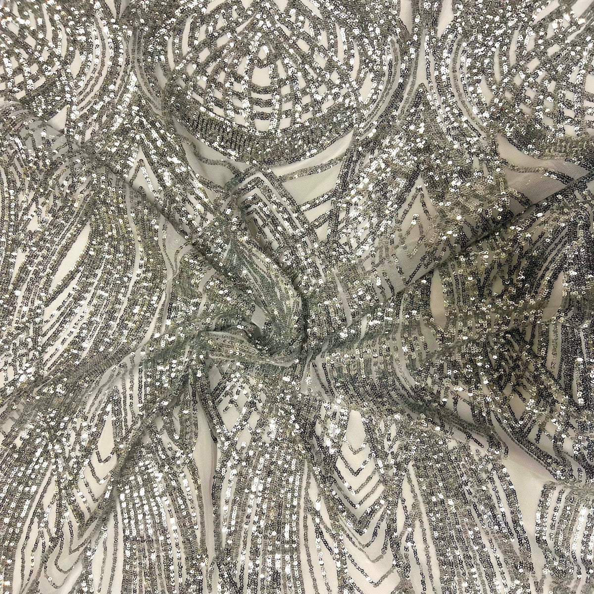 Selena Wave Stretch Sequins Fabric | Spandex Palace