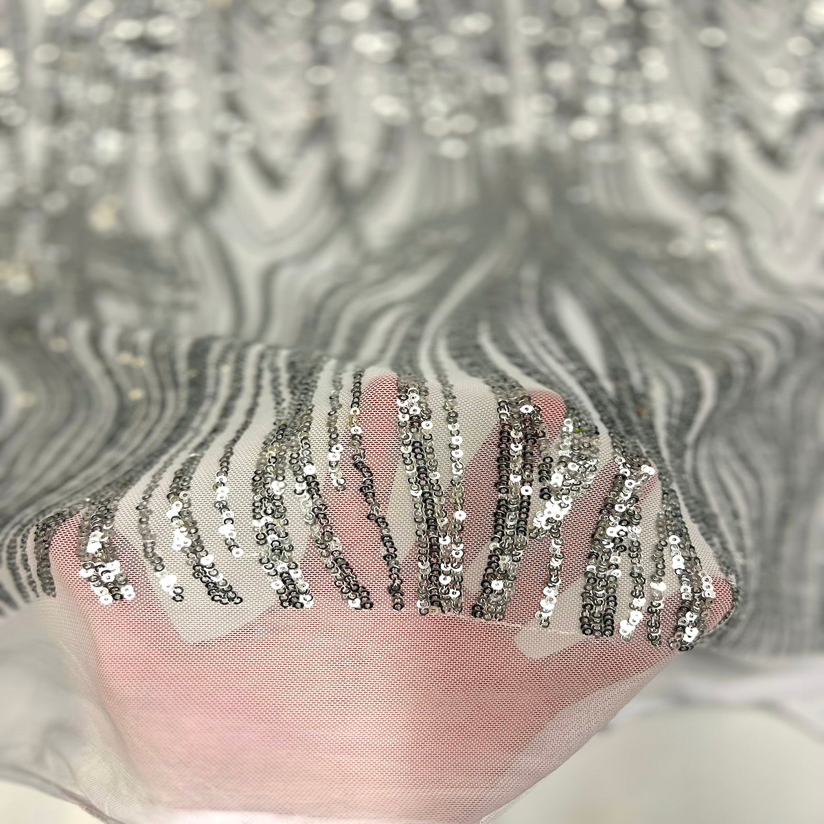Selena Wave Stretch Sequins Fabric | Spandex Palace