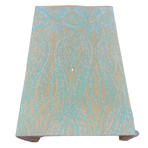 Selena Wave Stretch Sequins Fabric | Spandex Palace