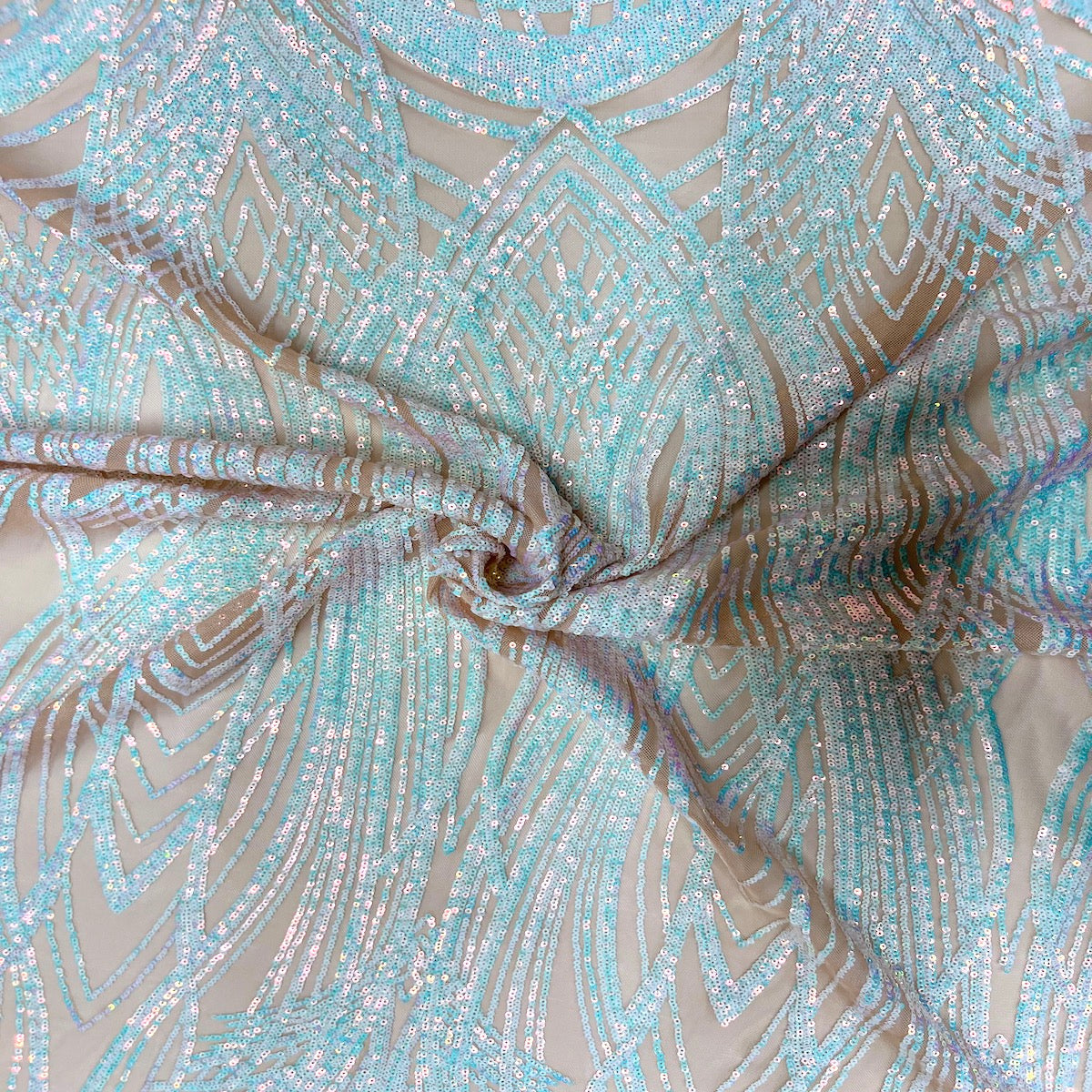 Selena Wave Stretch Sequins Fabric | Spandex Palace