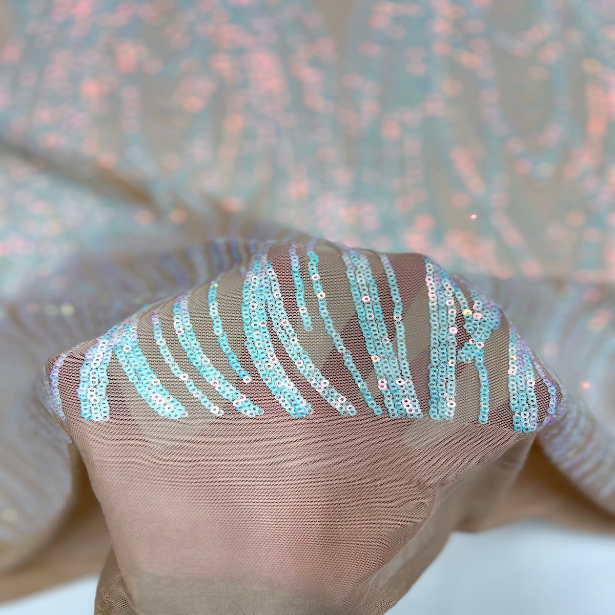 Selena Wave Stretch Sequins Fabric | Spandex Palace
