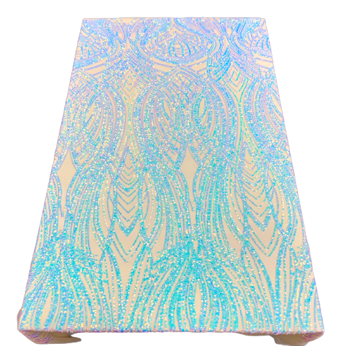 Selena Wave Stretch Sequins Fabric | Spandex Palace