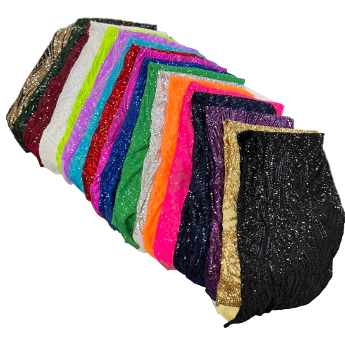 Selena Wave Stretch Sequins Fabric | Spandex Palace