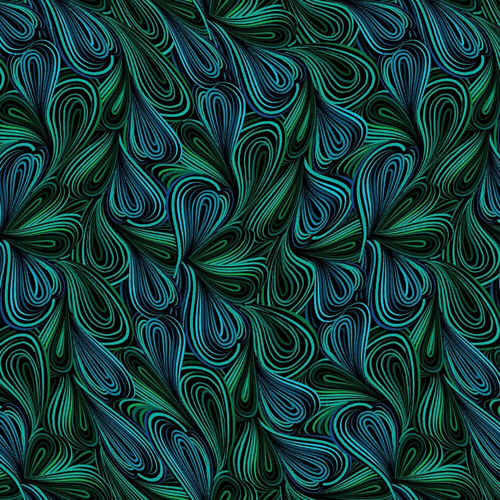 Green Multi Color Flow Cotton Wideback Fabric Per Yard