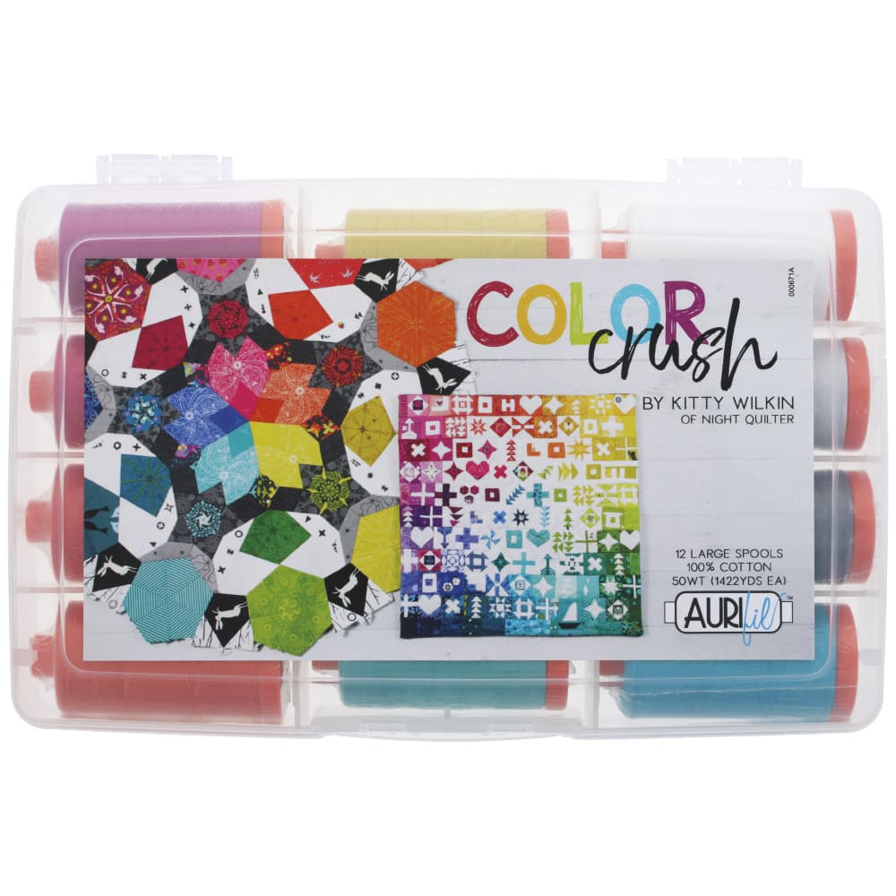Aurifil Color Crush 50wt.Thread Collection, 12 Spools