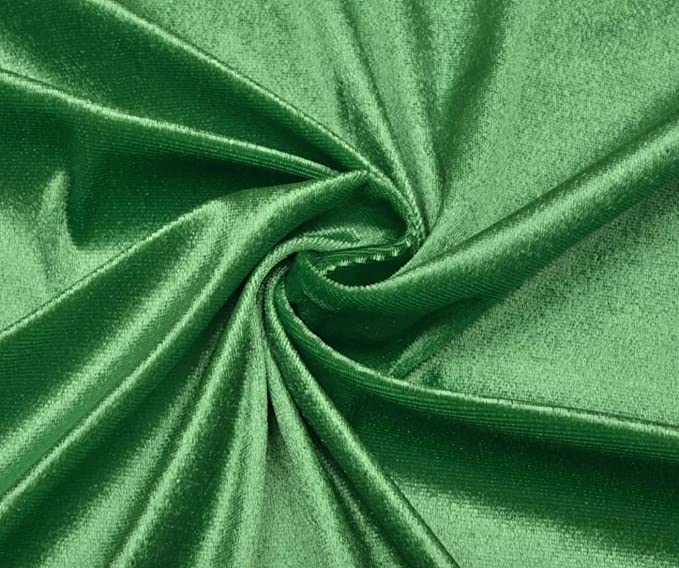Stretch Velvet Fabric by the Yard – Kelly Green | 58/60” Wide