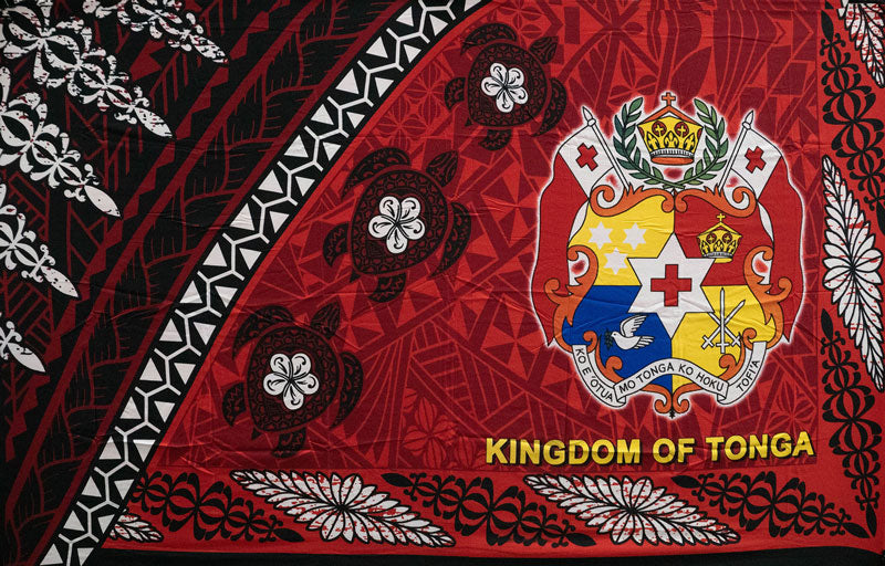 Kingdom of Tonga Seal Turtle Plumeria Sarong | Islands Fabric
