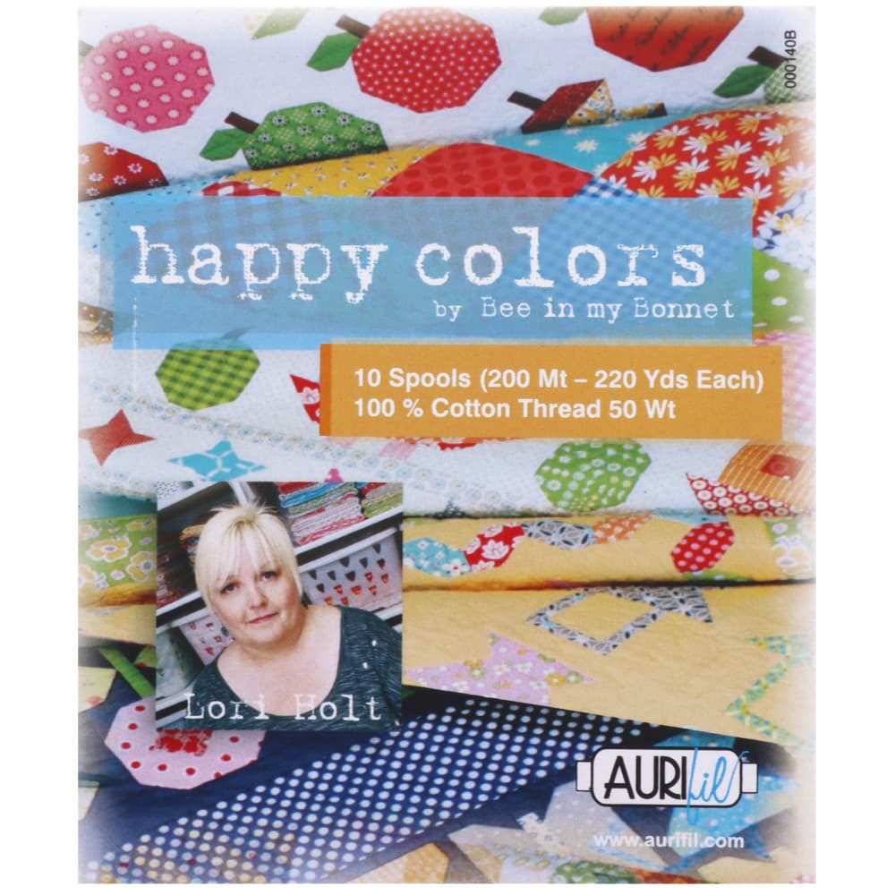 Aurifil, 10 Spool, Happy Colors Thread Collection - 220yds (50wt)