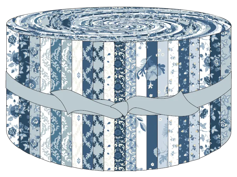 Lakeland Blues - 2 1/2" Strips 42 Prints