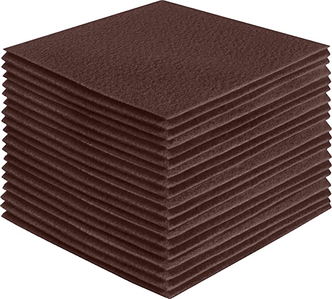 FabricLA Acrylic Felt Craft Sheet Packs – Light Brown | Soft 100% Acrylic Felt Sheets for DIY & Sewing