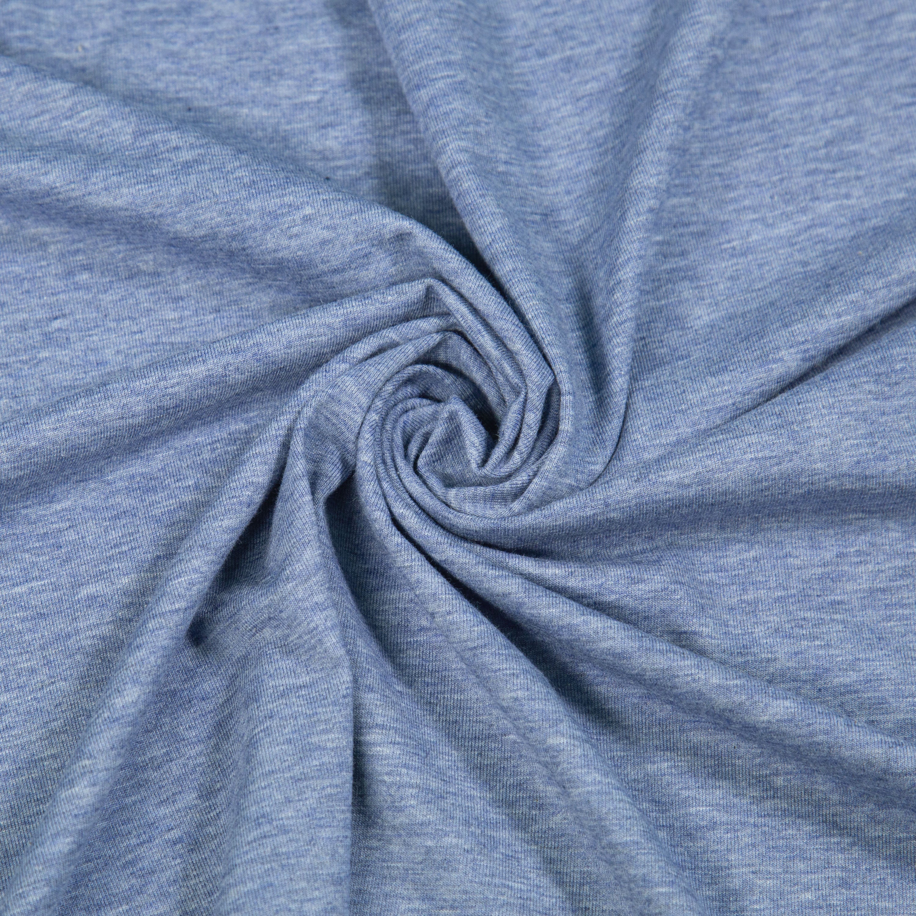 FabricLA 10 oz Cotton Spandex Jersey Knit Fabric – 4-Way Stretch | Lt. Denim
