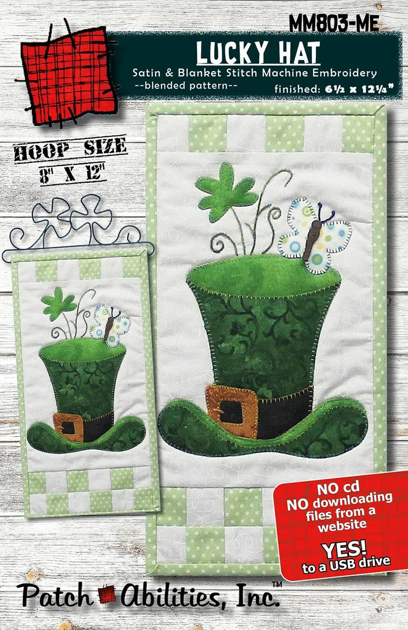Lucky Hat Pattern Machine Embroidery Version