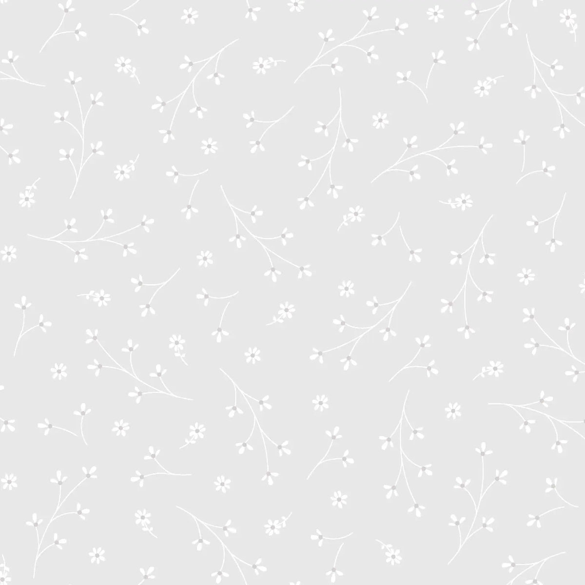 Grey Pretty Petals Cotton Wideback Fabric per yard