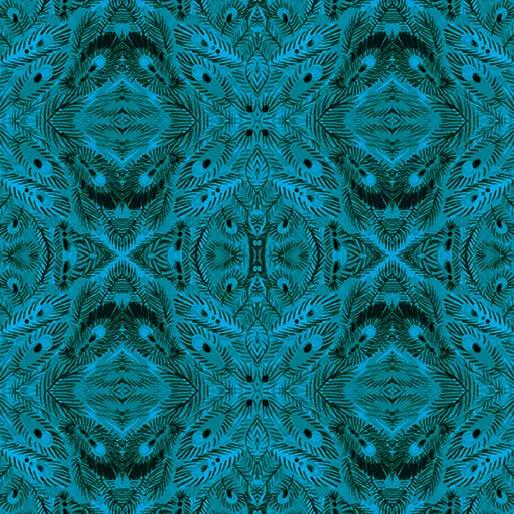 Mandalay Dark Teal Affinity Cotton 44"/45" Fabric Per Yard