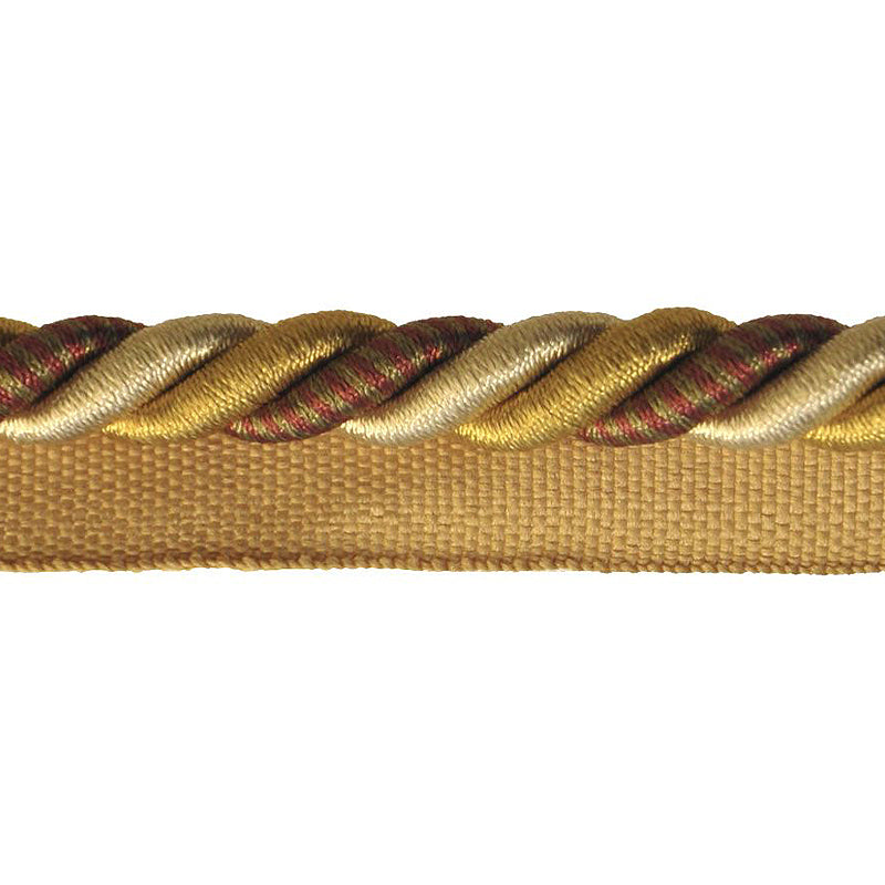 Milante Collection - 3/8" CORD WITH LIP (50 Yard Roll) - BC-1023-10/18 Gold and Rust
