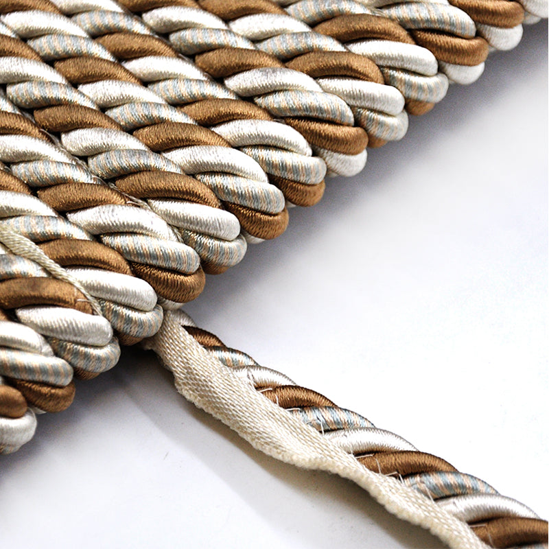 Milante Collection - 3/8" CORD WITH LIP (50 Yard Roll) - BC-1023-16/33 Gold and Ivory