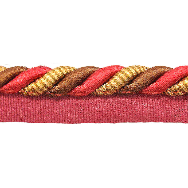 Milante Collection - 3/8" CORD WITH LIP (50 Yard Roll) - BC-1023-22/10 Red and Gold
