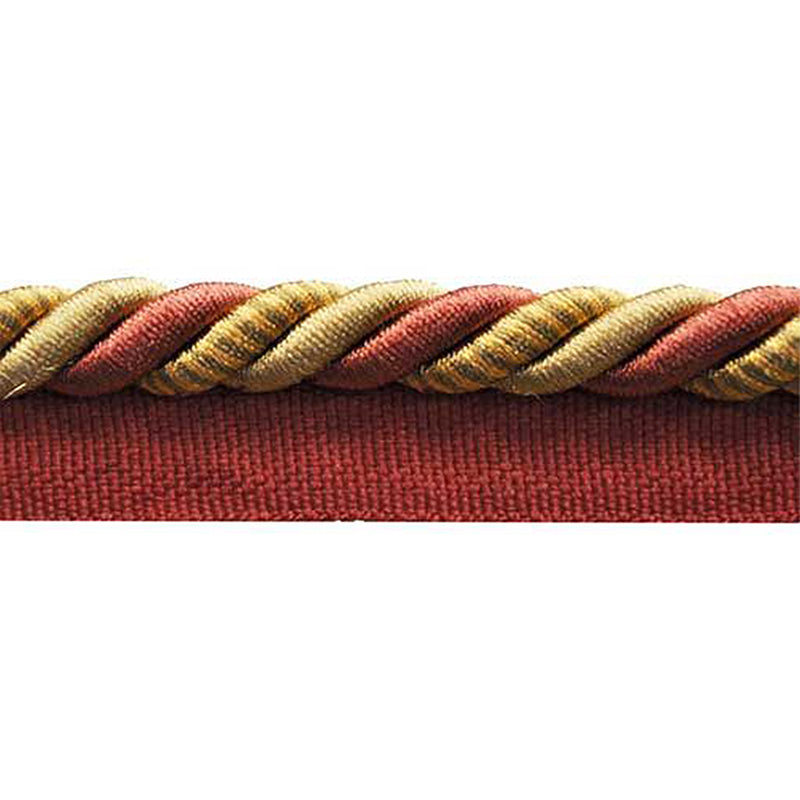 Milante Collection - 3/8" CORD WITH LIP (50 Yard Roll) - BC-1023-81/17 Copper and Wine Red