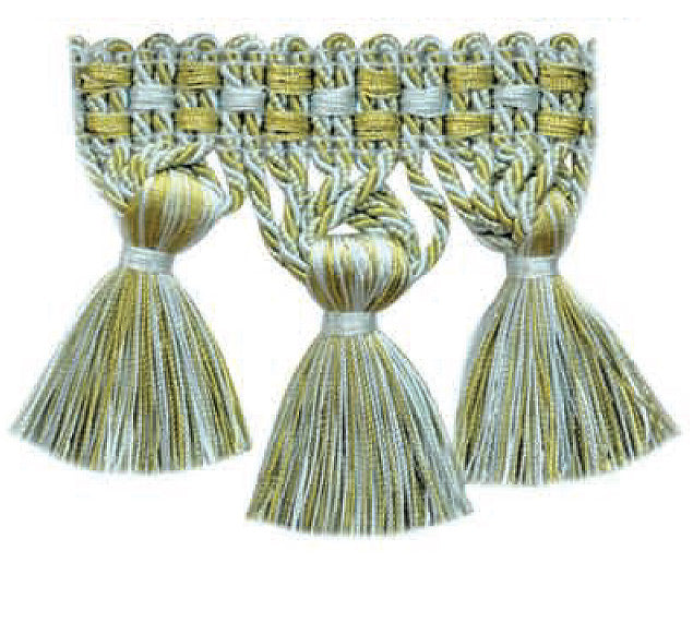 Milante Collection - 4" Tassel Fringe (25 Yard Roll) - BF-1479-03/14 Light and Kiwi