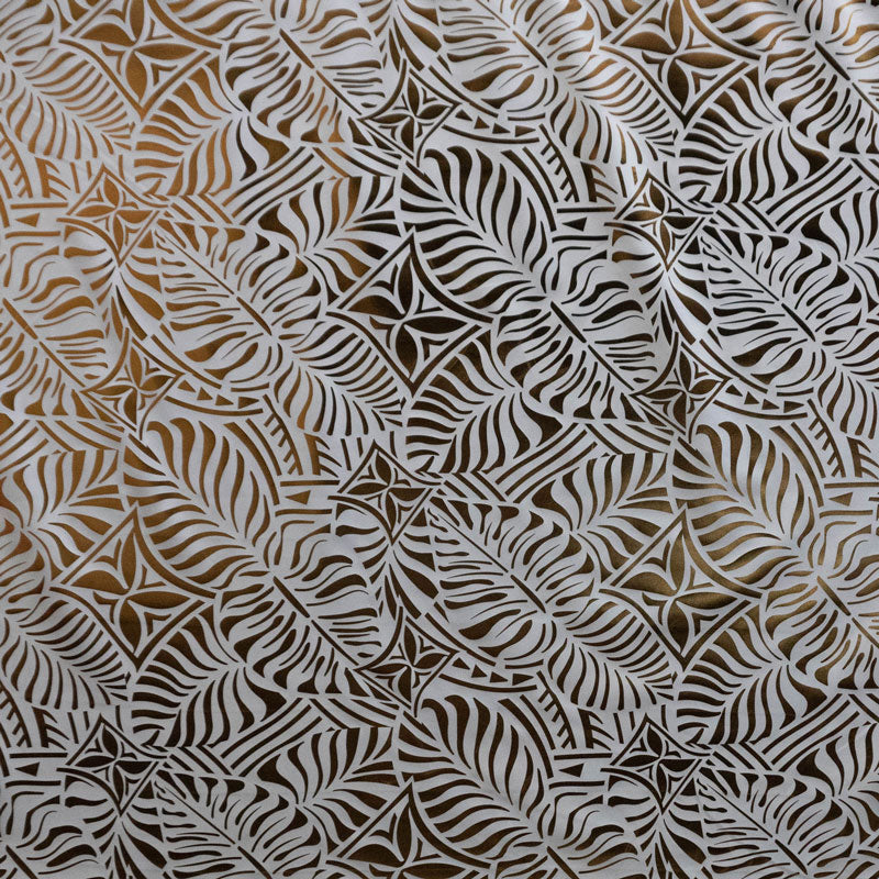 Monstera Leaf Tiare Polyester Foil Fabric | Islands Fabric